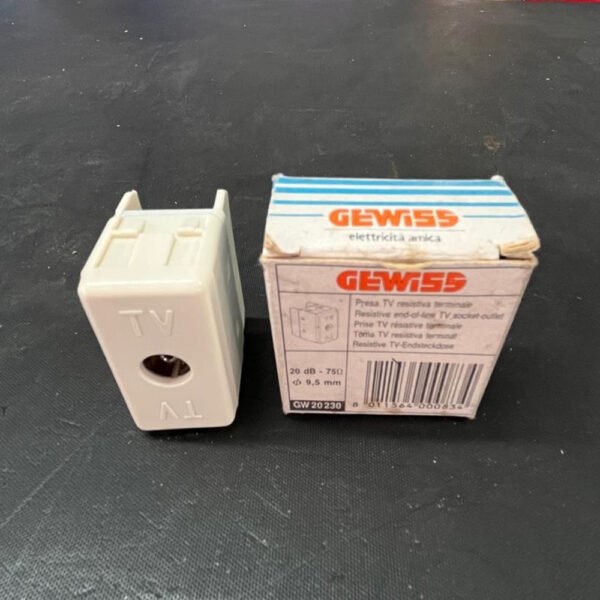 Gewiss GW20230 presa coassiale TV resistiva iec femmina 75Ohm 20dB 9,5mmn System - immagine 2