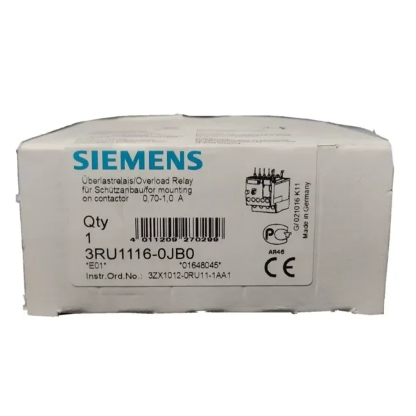 SIEMENS 3RU11160JB0 Relè Termico X S00 0,7-1A - immagine 2